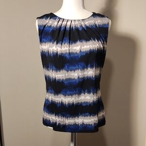 Calvin Klein Blue and Black Sleeveless Top - Sz. M